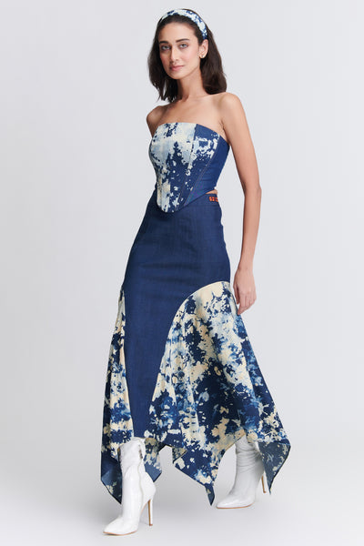 Shantanu & Nikhil SNCC Demin Flared Skirt indian designer wear online shopping melange singapore