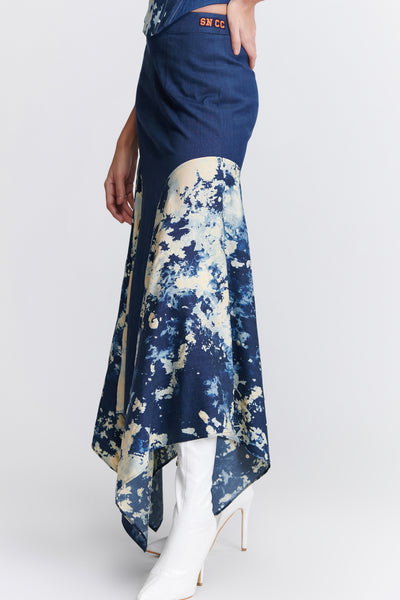 Shantanu & Nikhil SNCC Demin Flared Skirt indian designer wear online shopping melange singapore
