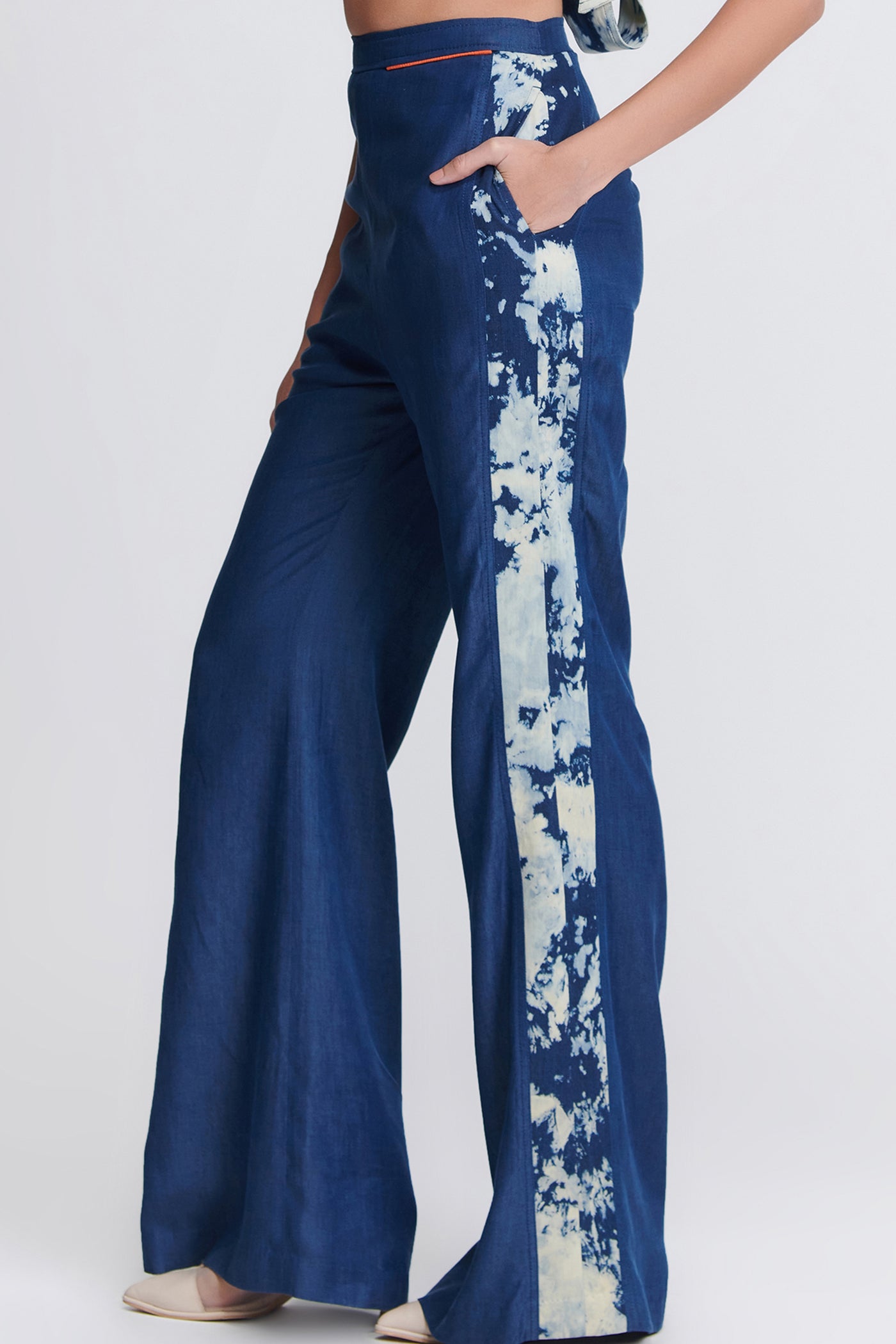 Shantanu & Nikhil SNCC Demin Flared Trousers indian designer wear online shopping melange singapore