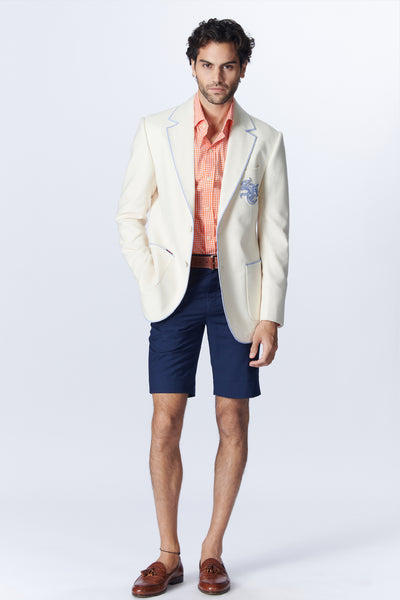 Shantanu & Nikhil Sncc Gentlemen's Off White Jacket indian designer wear online shopping melange singapore