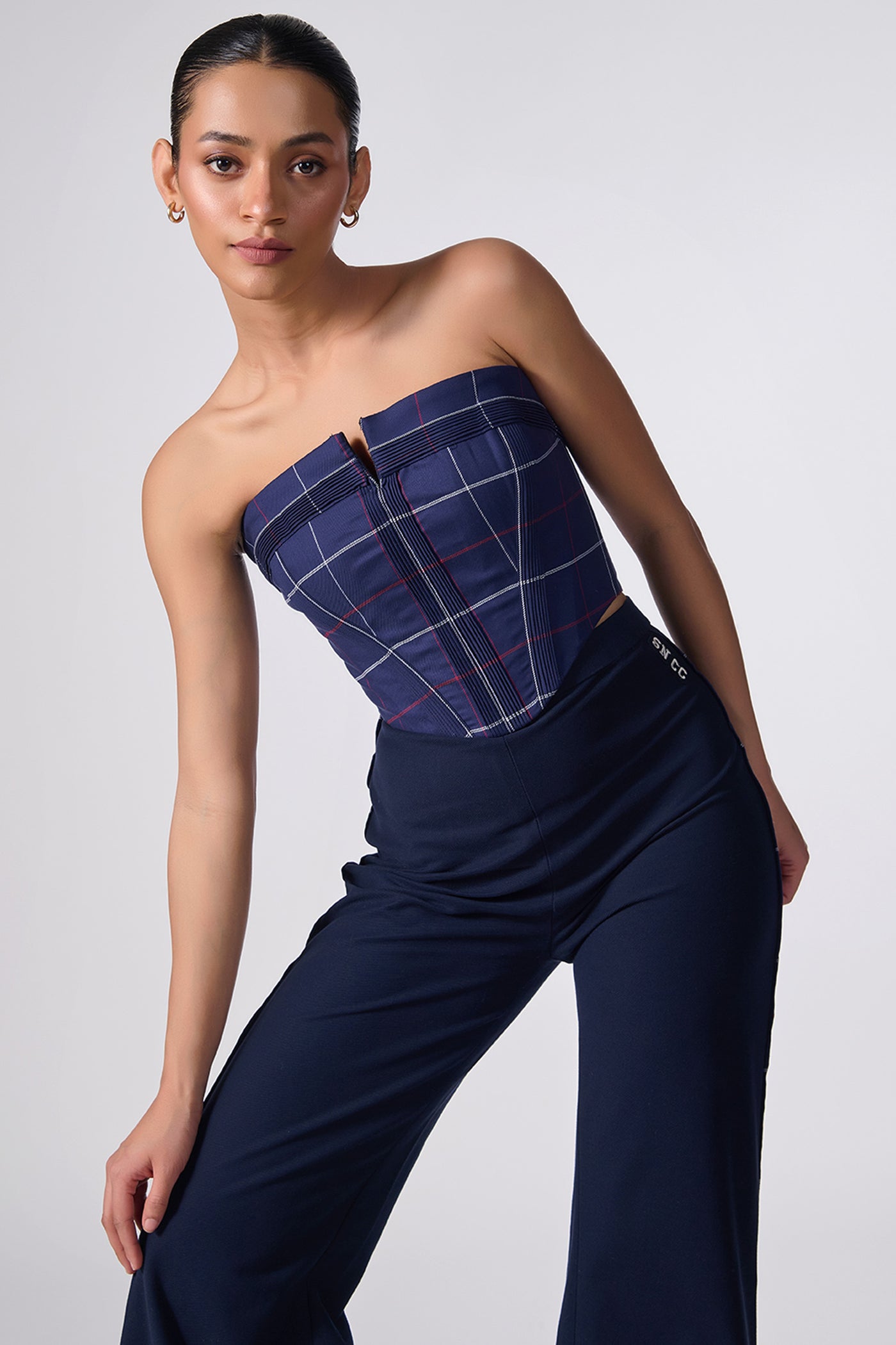 Shantanu & Nikhil SNCC Plaid Corset indian designer wear online shopping melange singapore