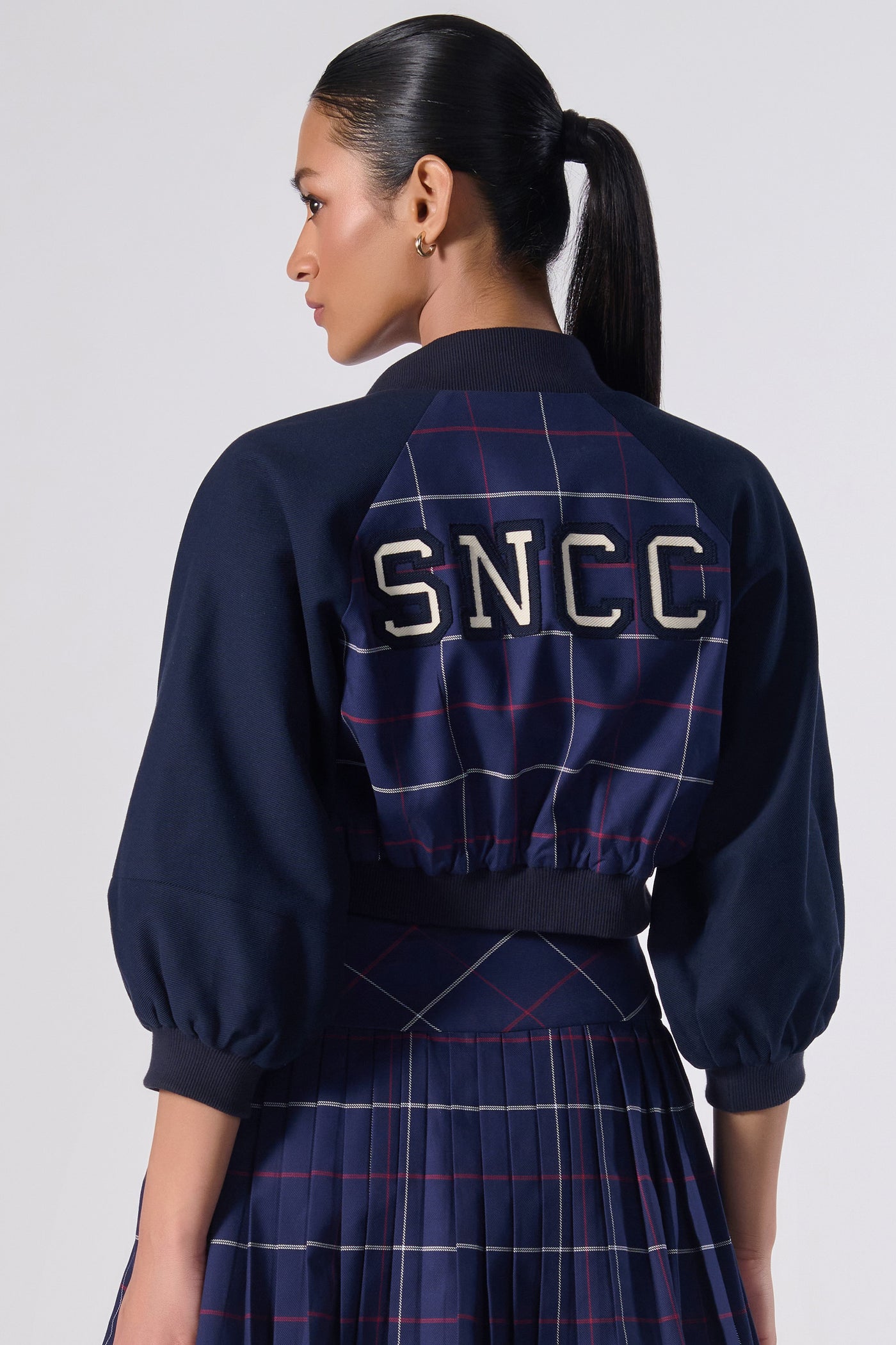 Shantanu & Nikhil SNCC Plaid Crop Varsity indian designer wear online shopping melange singapore