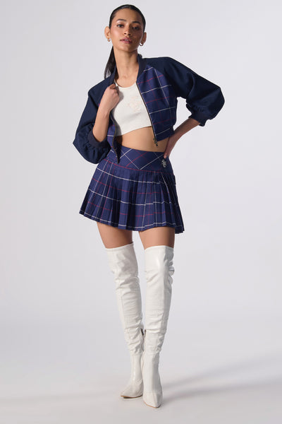 Shantanu & Nikhil SNCC Plaid Crop Varsity indian designer wear online shopping melange singapore