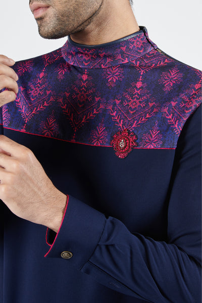 Shantanu & Nikhil Tribal Printed Draped Kurta indian designer wear online shopping melange singapore