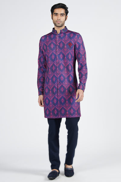 Shantanu & Nikhil Tribal Printed Shirt Kurta indian designer wear online shopping melange singapore