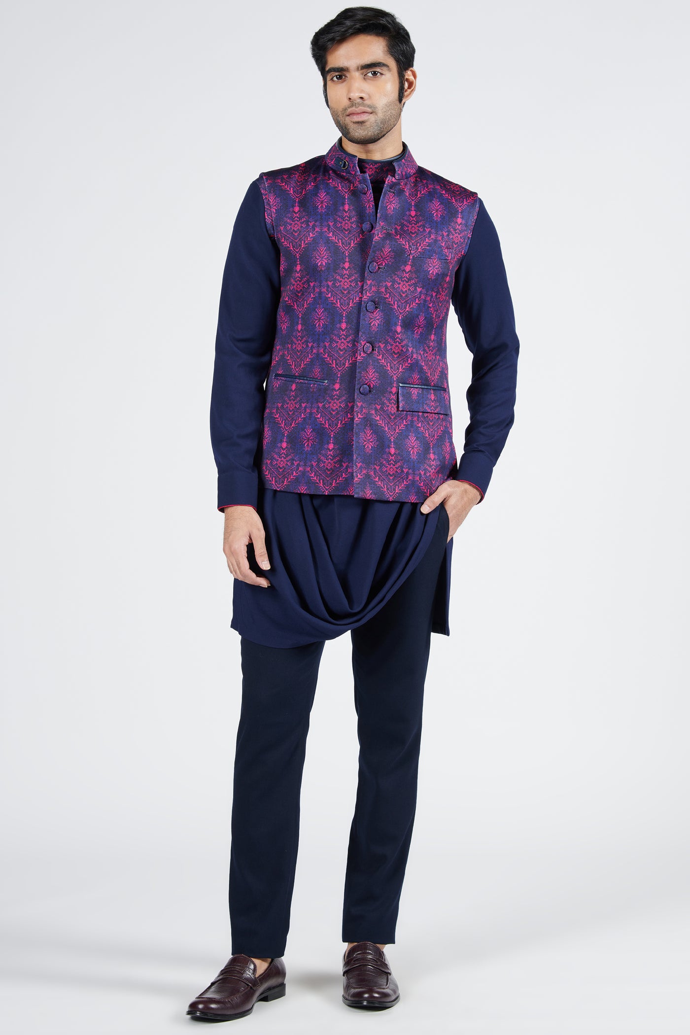 Shantanu & Nikhil Tribal Printed Waistcoat indian designer wear online shopping melange singapore