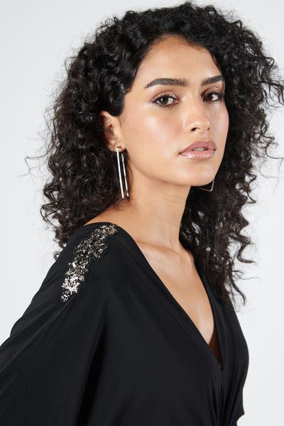 Shantanu & Nikhil Twisted Black Dress indian designer wear online shopping melange singapore