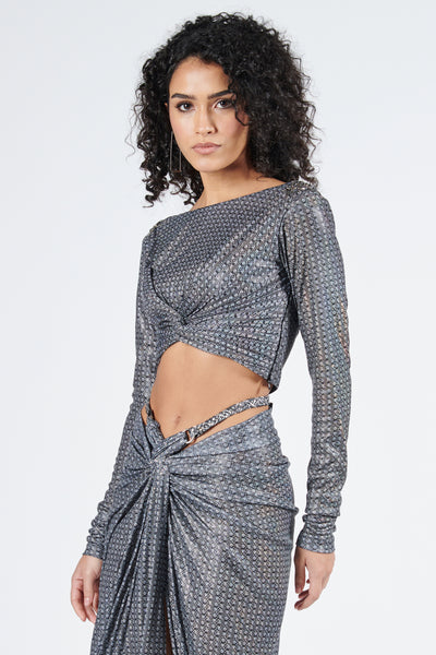 Shantanu & Nikhil Twisted Draped Top indian designer wear online shopping melange singapore