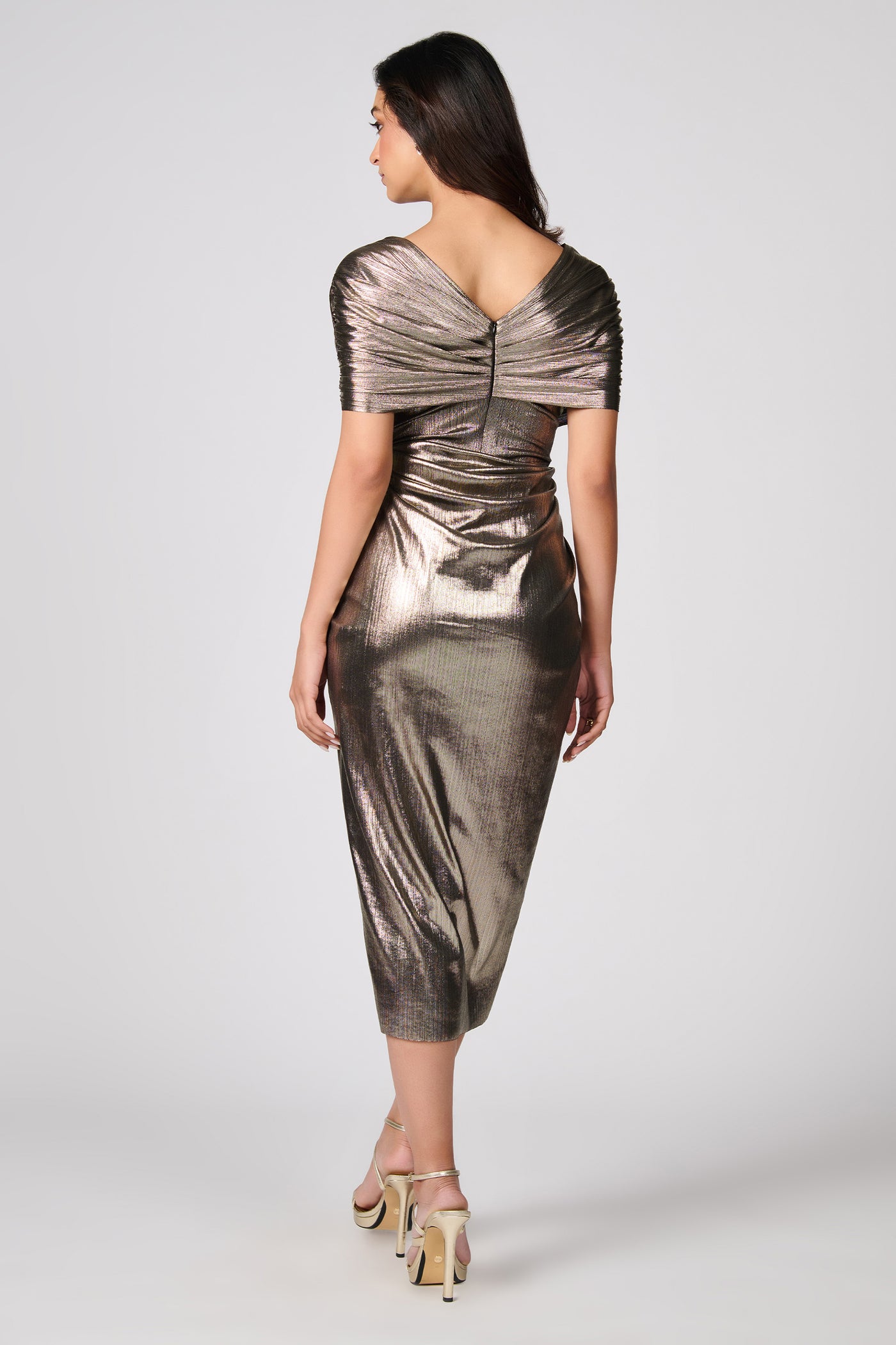 Shantanu & Nikhil Twisted Metallic Dress indian designer wear online shopping melange singapore