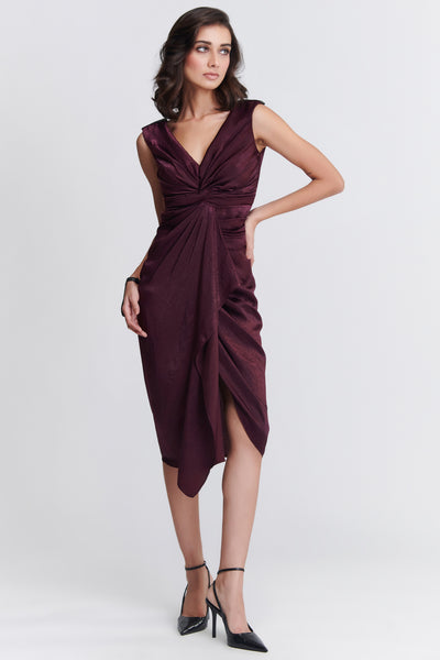 Shantanu & Nikhil Twisted Plum Dress indian designer wear online shopping melange singapore