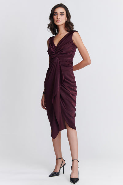 Shantanu & Nikhil Twisted Plum Dress indian designer wear online shopping melange singapore