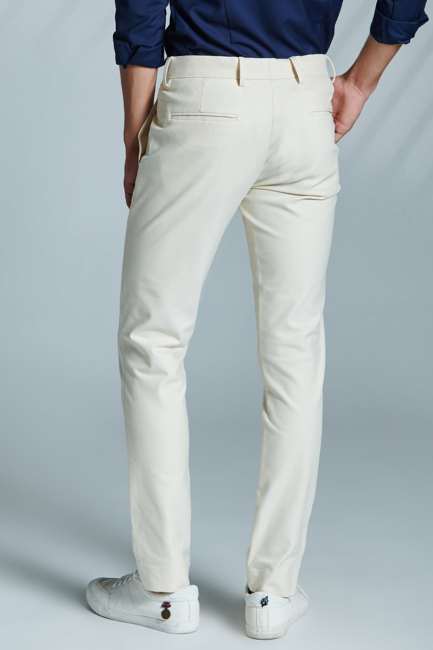 Shantanu and Nikhil Menswear Classic Off White Trouser With Adamas indian designer wear online shopping melange singapore