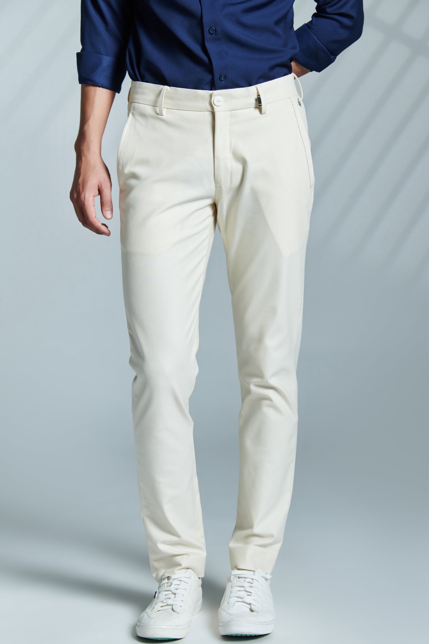 Shantanu and Nikhil Menswear Classic Off White Trouser With Adamas indian designer wear online shopping melange singapore