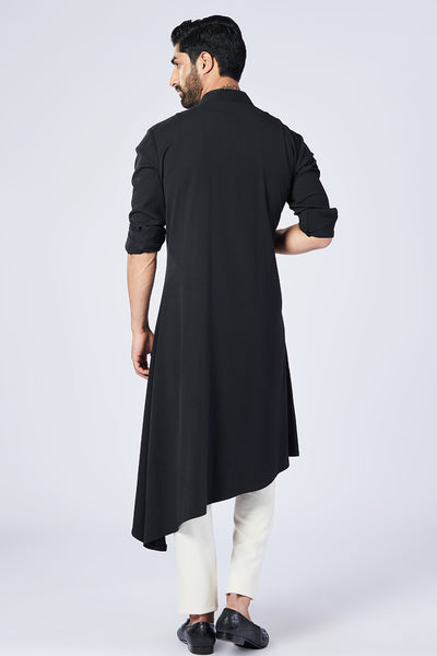 Shantanu and Nikhil Menswear Minimalistic Asymmetric Kurta Indian designer wear online shopping melange singapore