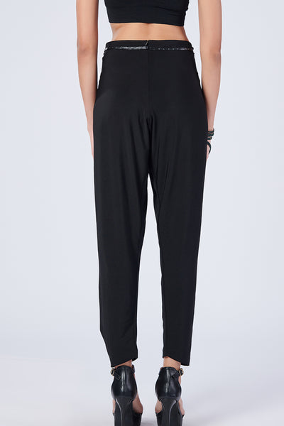 Shantanu & Nikhil Black Overlap Drape Pants indian designer wear online shopping melange singapore