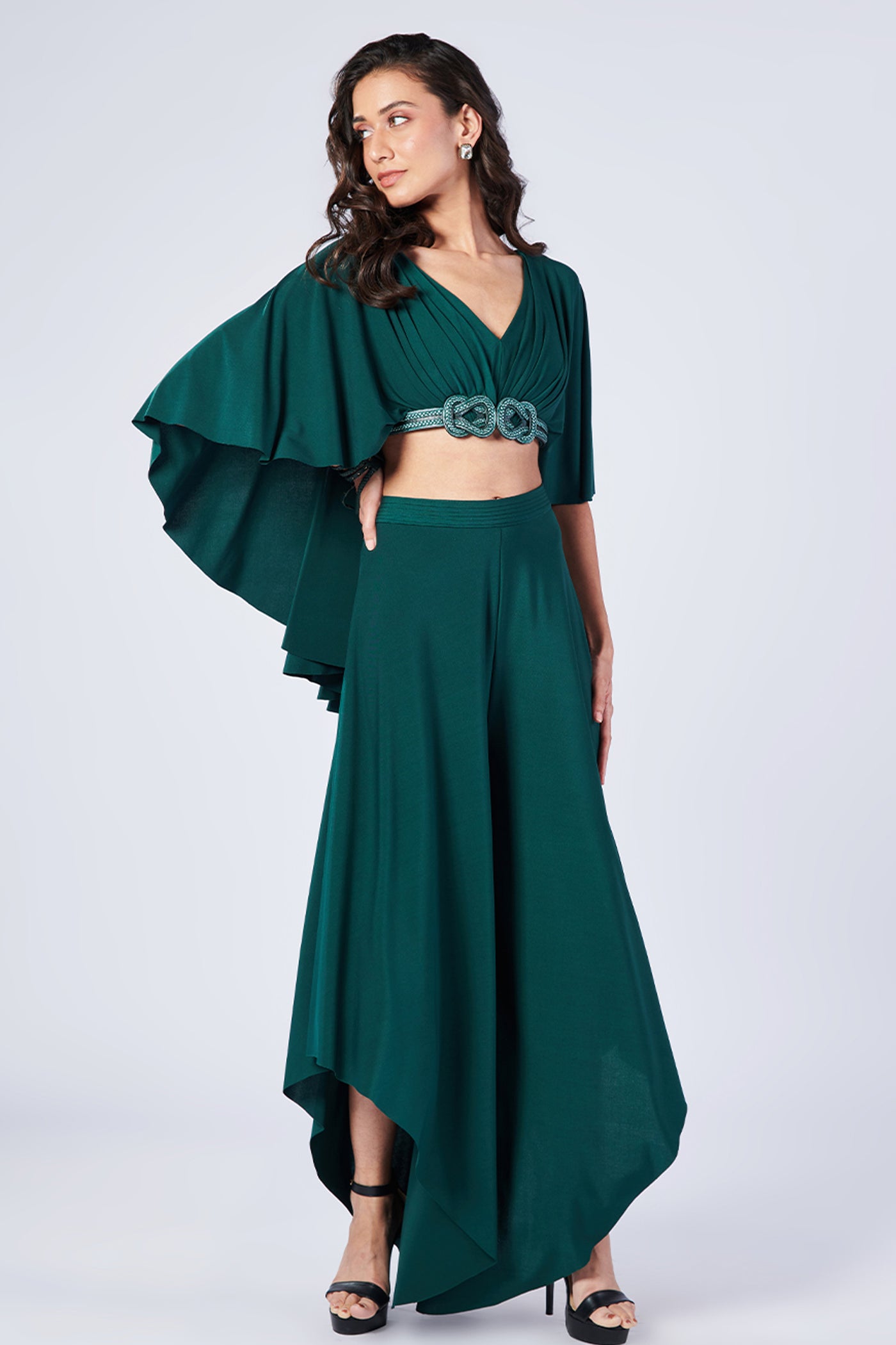 Shantanu & Nikhil Draped Sleeve Top indian designer wear online shopping melange singapore