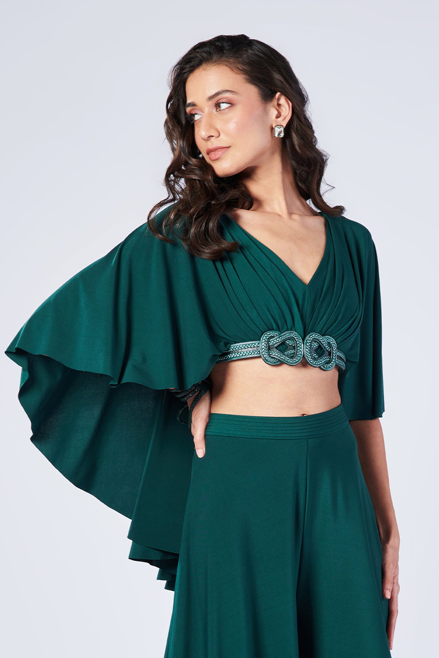 Shantanu & Nikhil Draped Sleeve Top indian designer wear online shopping melange singapore