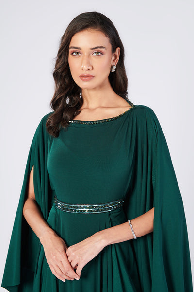Shantanu & Nikhil Emerald Asymmetrical Dress indian designer wear online shopping melange singapore