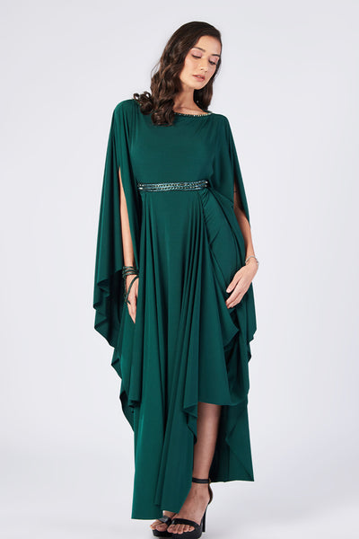Shantanu & Nikhil Emerald Asymmetrical Dress indian designer wear online shopping melange singapore