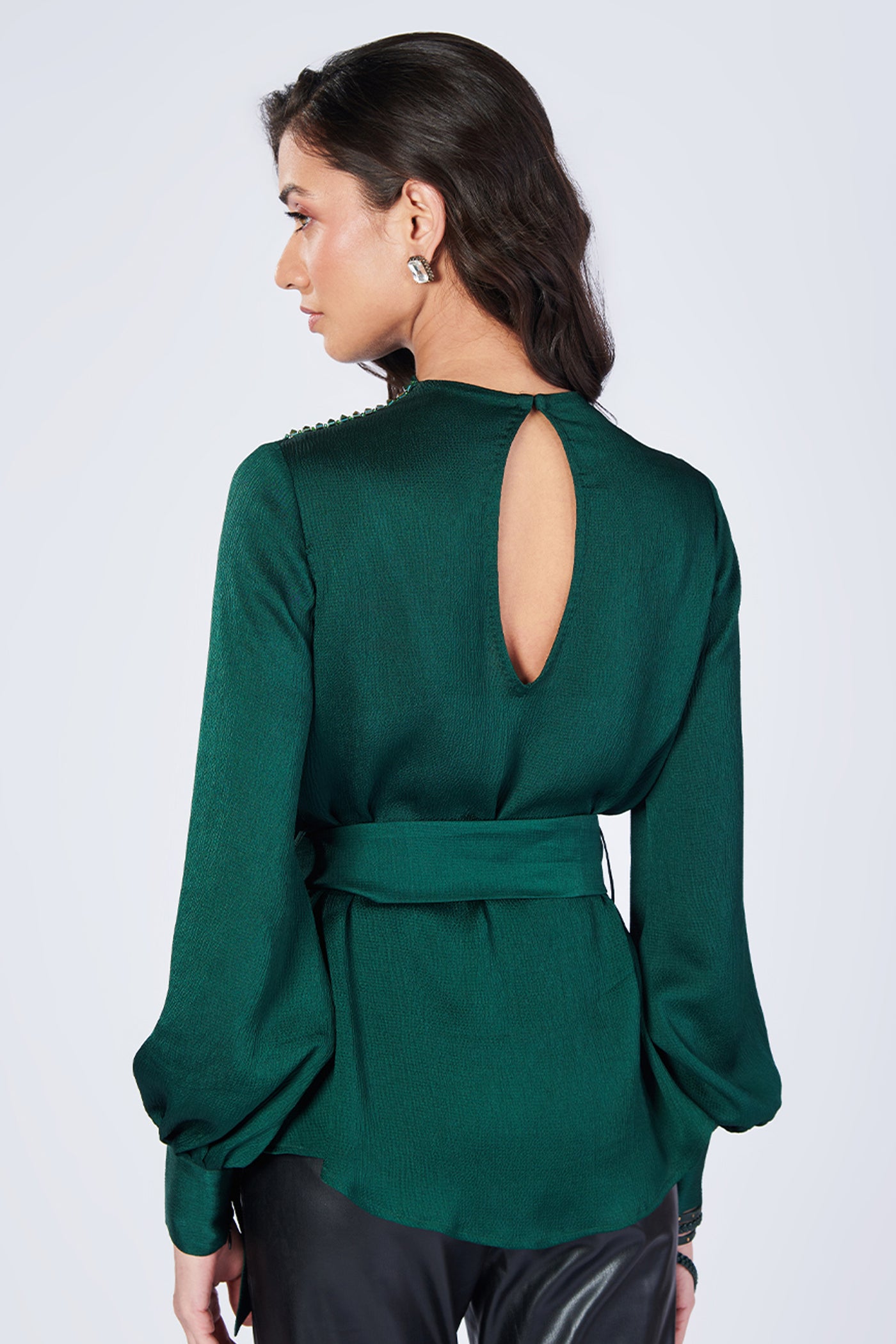 Shantanu & Nikhil Emerald Evening Top  indian designer wear online shopping melange singapore