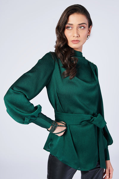 Shantanu & Nikhil Emerald Evening Top  indian designer wear online shopping melange singapore