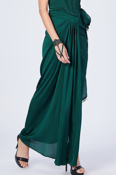 Shantanu & Nikhil Emerald Wrap-Around Skirt indian designer wear online shopping melange singapore