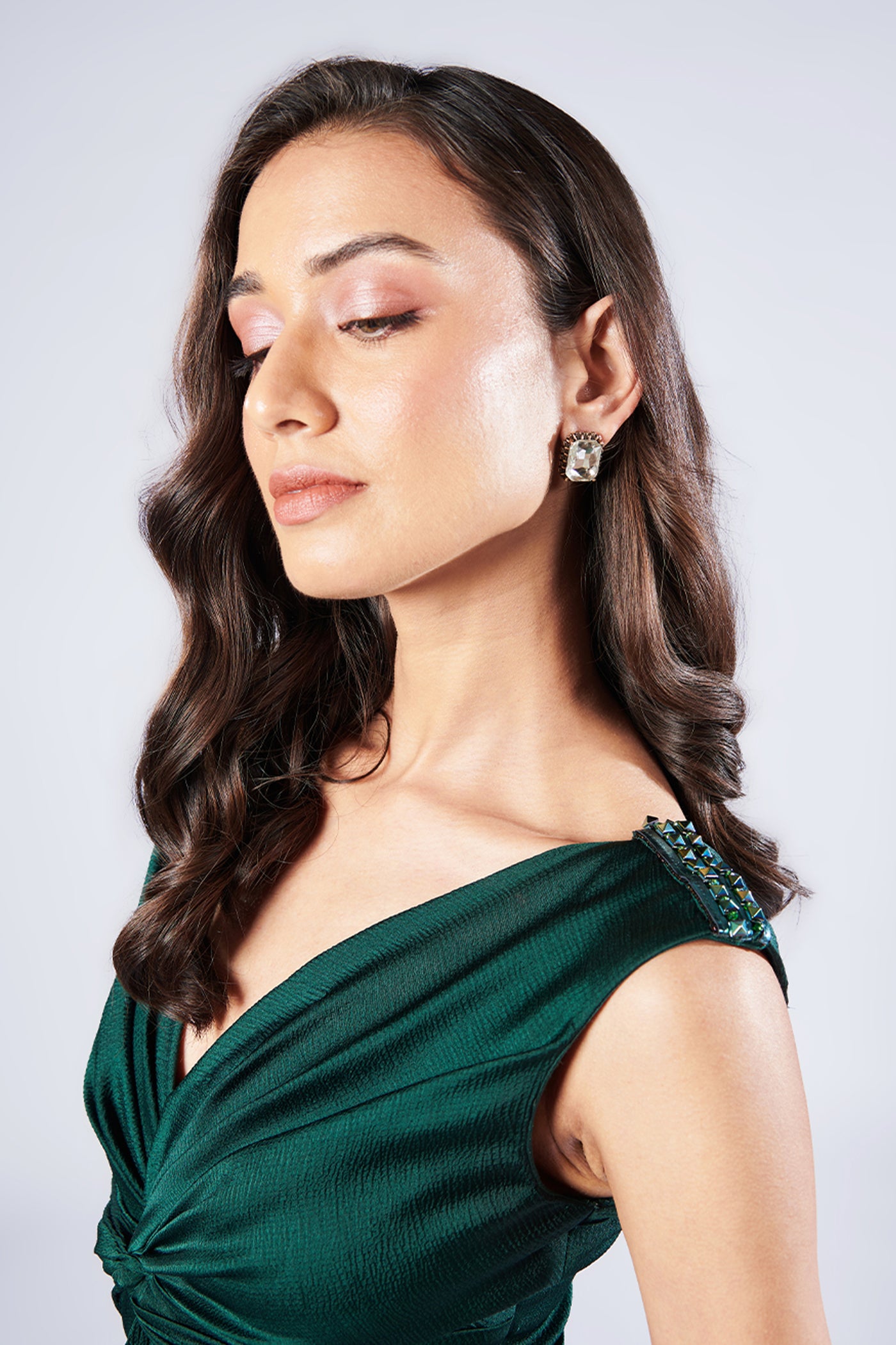 Shantanu & Nikhil Twisted Emerald Dress  indian designer wear online shopping melange singapore