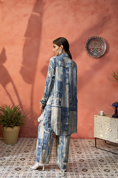 Simar Dugal Ajrakh Indian Co-ord Set indian designer wear online shopping melange singapore