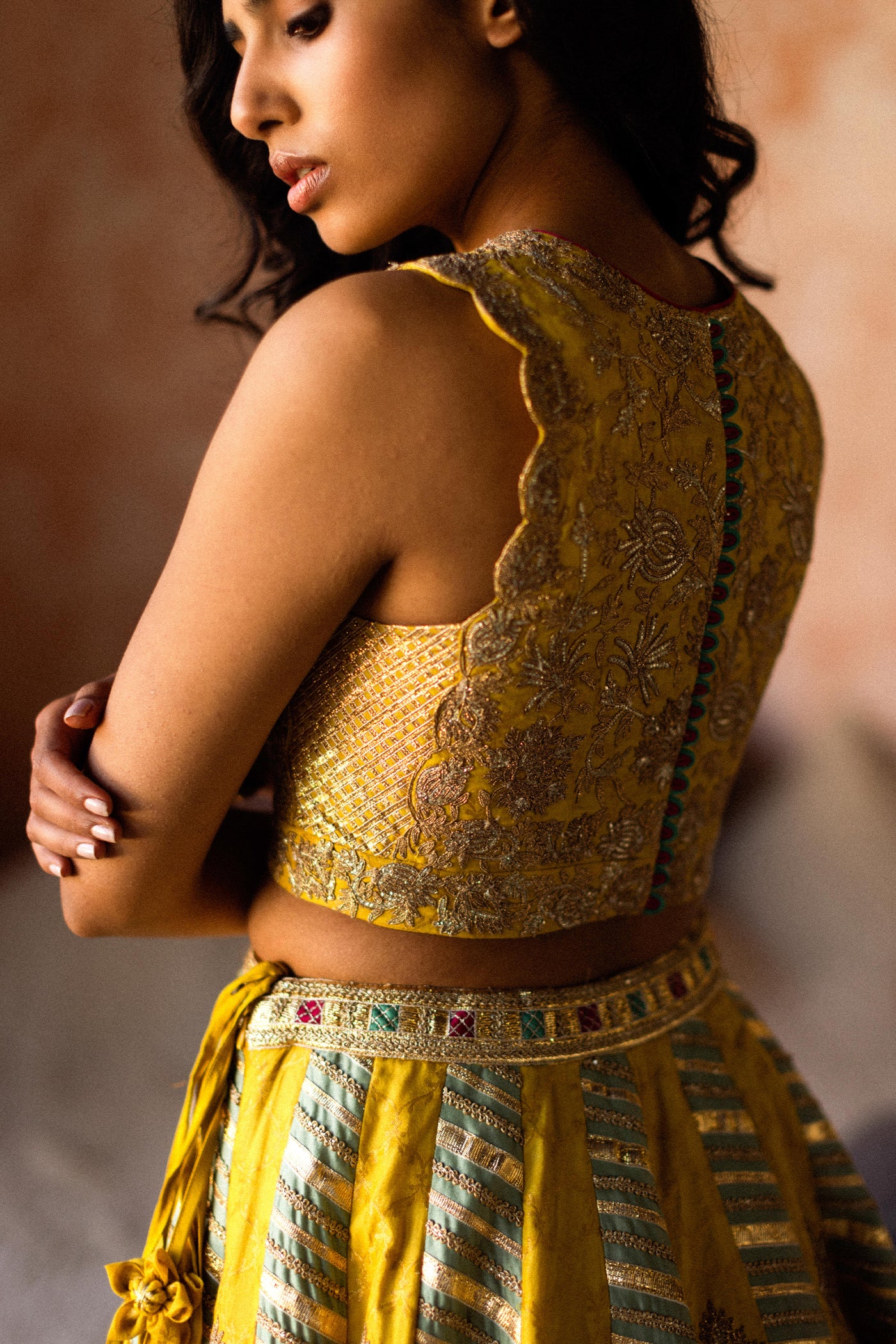 Simar Dugal Anaar Gota Lehenga indian designer wear online shopping melange singapore