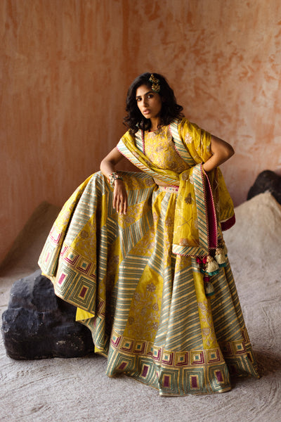 Simar Dugal Anaar Gota Lehenga indian designer wear online shopping melange singapore