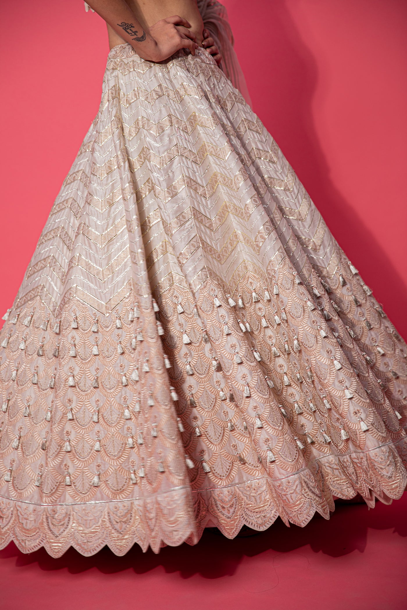 Simar Dugal Ek Taar Lehenga Ivory indian designer wear online shopping melange singapore
