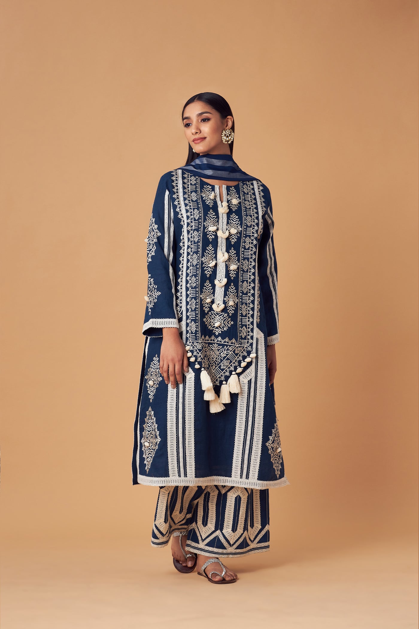 Simar Dugal Jessica A-line Kurta With Pants indian designer wear online shopping melange singapore