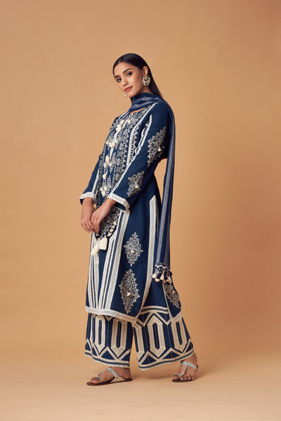 Simar Dugal Jessica A-line Kurta With Pants indian designer wear online shopping melange singapore