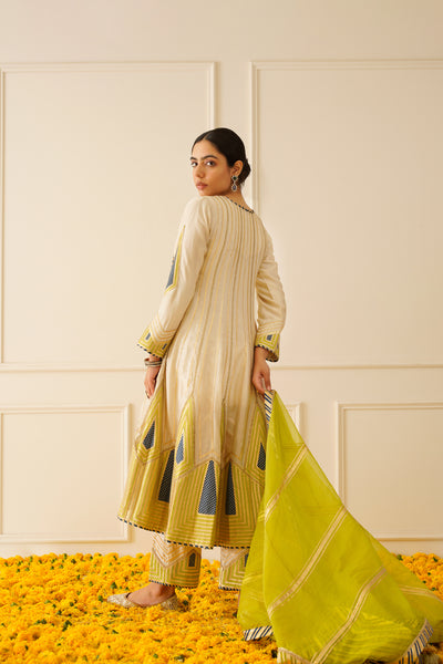 Simar Dugal Colourblock Anarkali With Wide Pants indian designer wear online shopping melange singapore