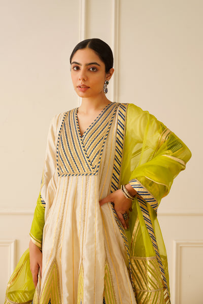Simar Dugal Colourblock Anarkali With Wide Pants indian designer wear online shopping melange singapore