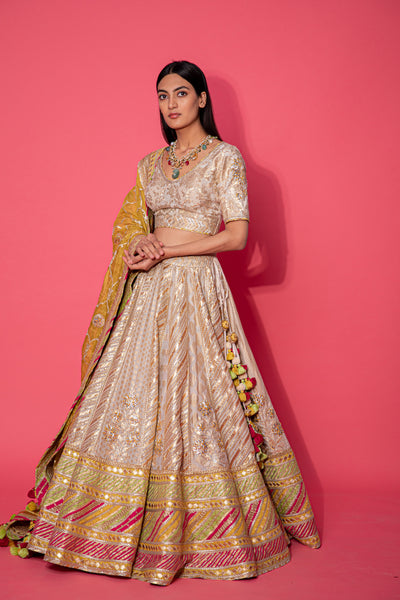 Simar Dugal Leheriya Gota Lehenga indian designer wear online shopping melange singapore