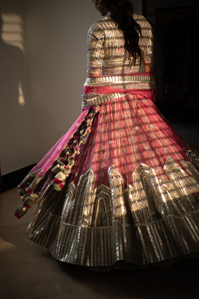 Simar Dugal Nayana Lehenga Pink indian designer wear online shopping melange singapore