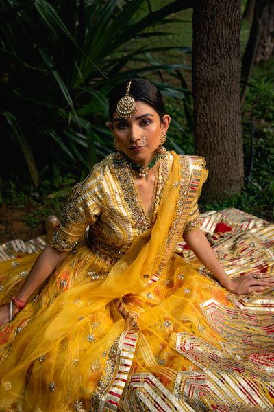 Simar Dugal Nayana Lehenga Yellow indian designer wear online shopping melange singapore
