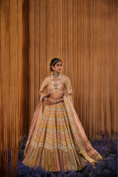 Simar Dugal Sitara Gota Lehenga indian designer wear online shopping melange singapore