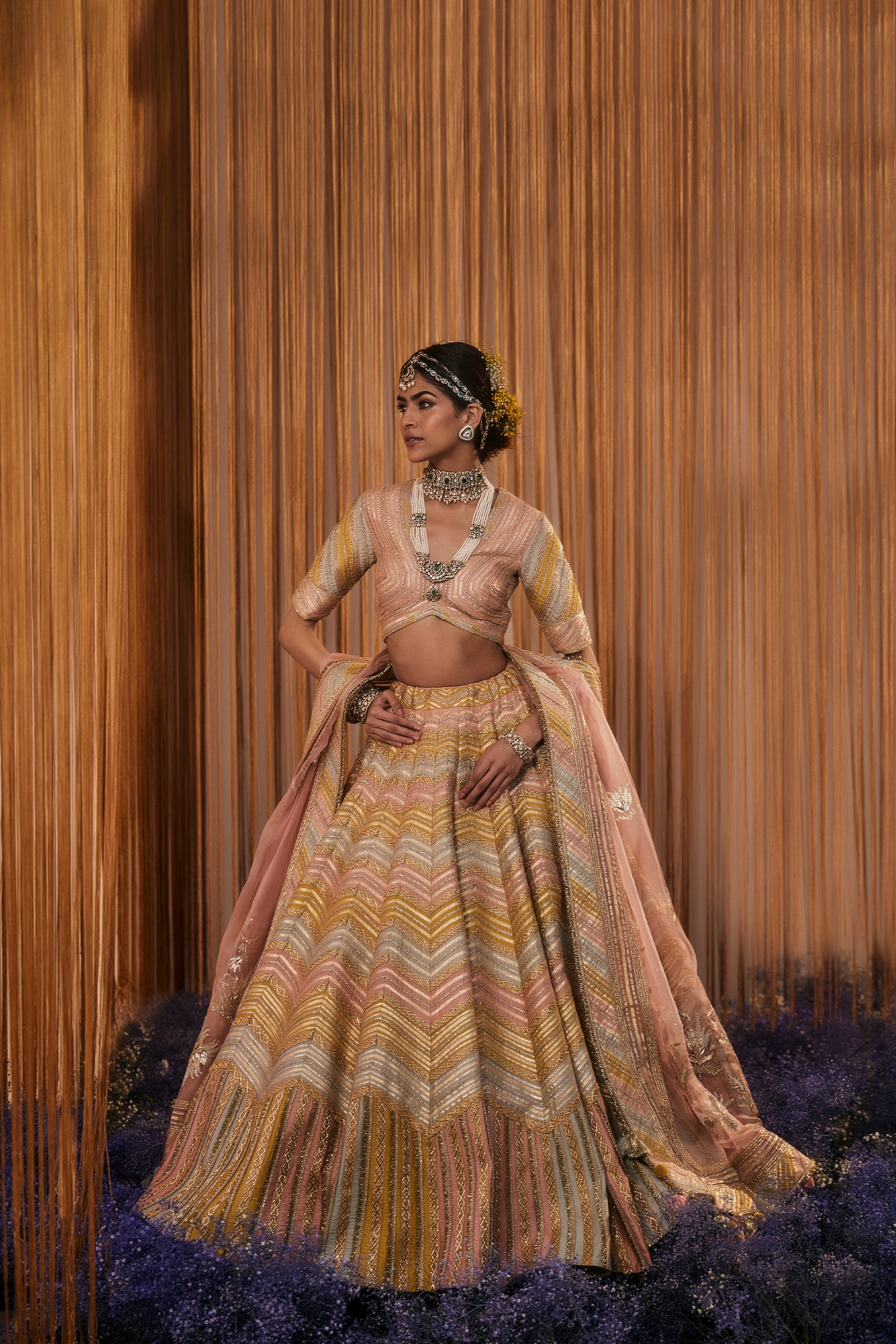 Simar Dugal Sitara Gota Lehenga indian designer wear online shopping melange singapore