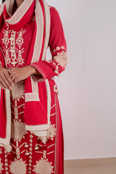 Simar Dugal Sunflower Long Kurta With Pants indian designer wear online shopping melange singapore