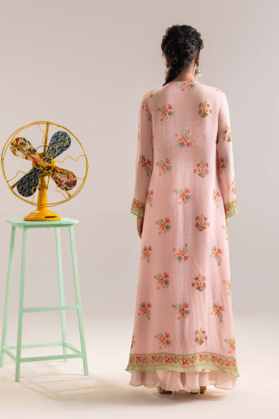 Sougat Paul Aarani Embroidered Co-ord Set With Jacket Pink indian designer wear online shopping melange singapore