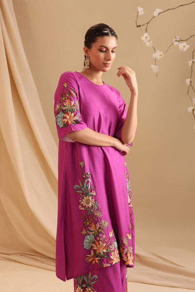 Sougat Paul Aarani Embroidered Kurta Set indian designer wear online shopping melange singapore