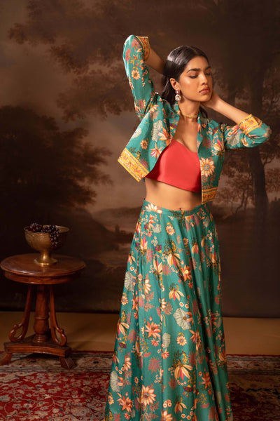 Sougat Paul Aarani Embroidered Lehenga Set indian designer wear online shopping melange singapore