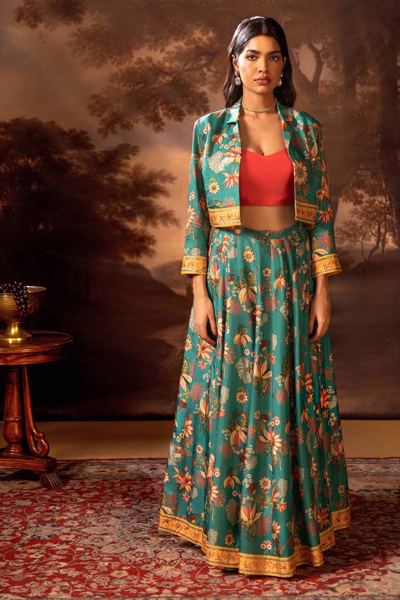 Sougat Paul Aarani Embroidered Lehenga Set indian designer wear online shopping melange singapore