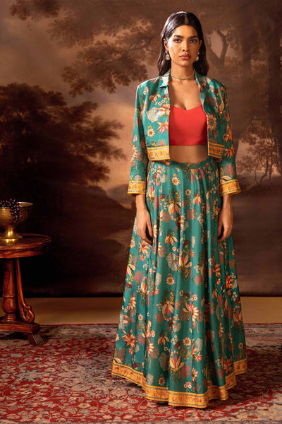Sougat Paul Aarani Embroidered Lehenga Set indian designer wear online shopping melange singapore
