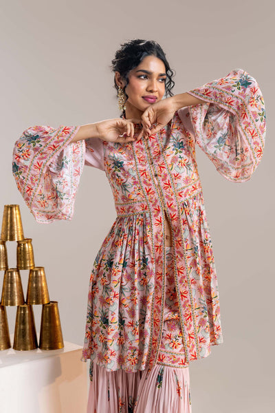 Sougat Paul Aarani Embroidered Sharara Set indian designer wear online shopping melange singapore