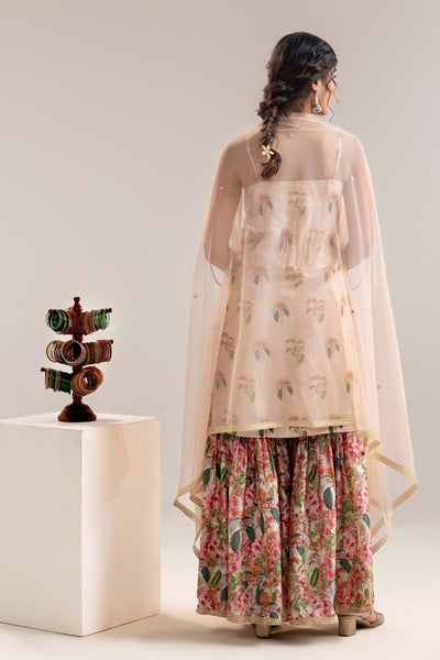 Sougat Paul Aarani Embroidered Sharara Set With A Cape indian designer wear online shopping melange singapore
