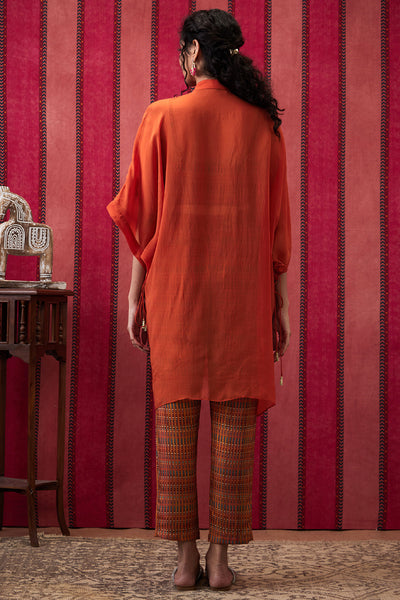 Sougat Paul Adah Embellished Co-ord Set With Kimono Shirt indian designer wear online shopping melange singapore