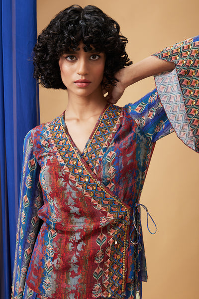 Sougat Paul Adah Embroidered Angarkha Set indian designer wear online shopping melange singapore